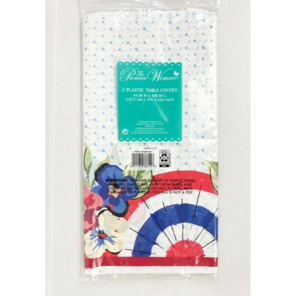 2ct Pioneer Woman Patriotic 4th of July Plastic Party Tablecloth 108